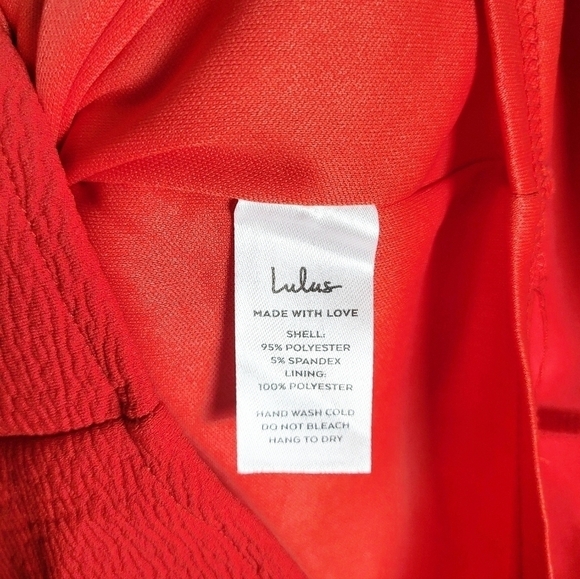 LULUS Guessing Game Red Bodycon Midi Dress NWT Valentine's - Picture 7 of 7